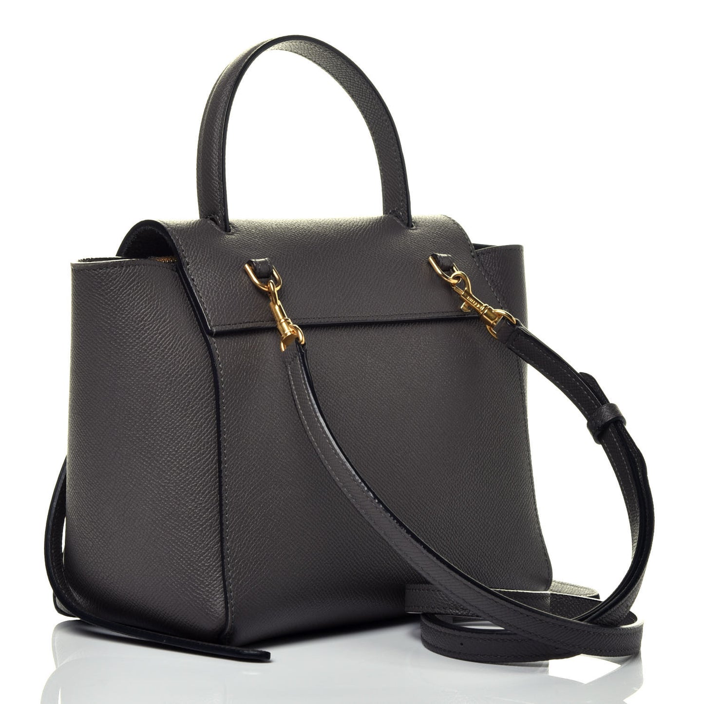 Grained Calfskin Nano Belt Bag Grey