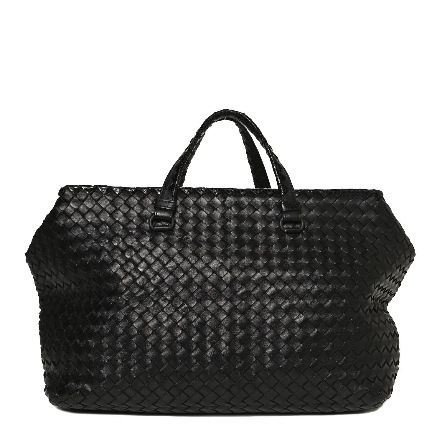 Bottega Veneta Nappa Intrecciato Ayers Brick Tote Black 995290