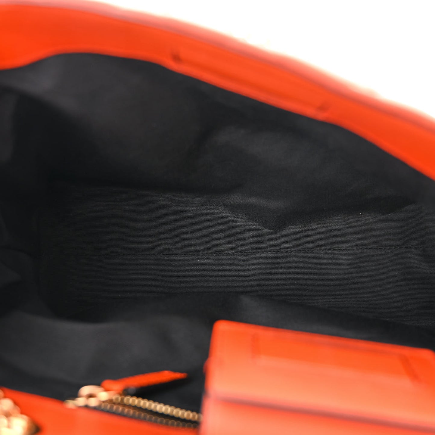 Nappa Quilted Medusa Chain Shoulder Bag Dark Orange