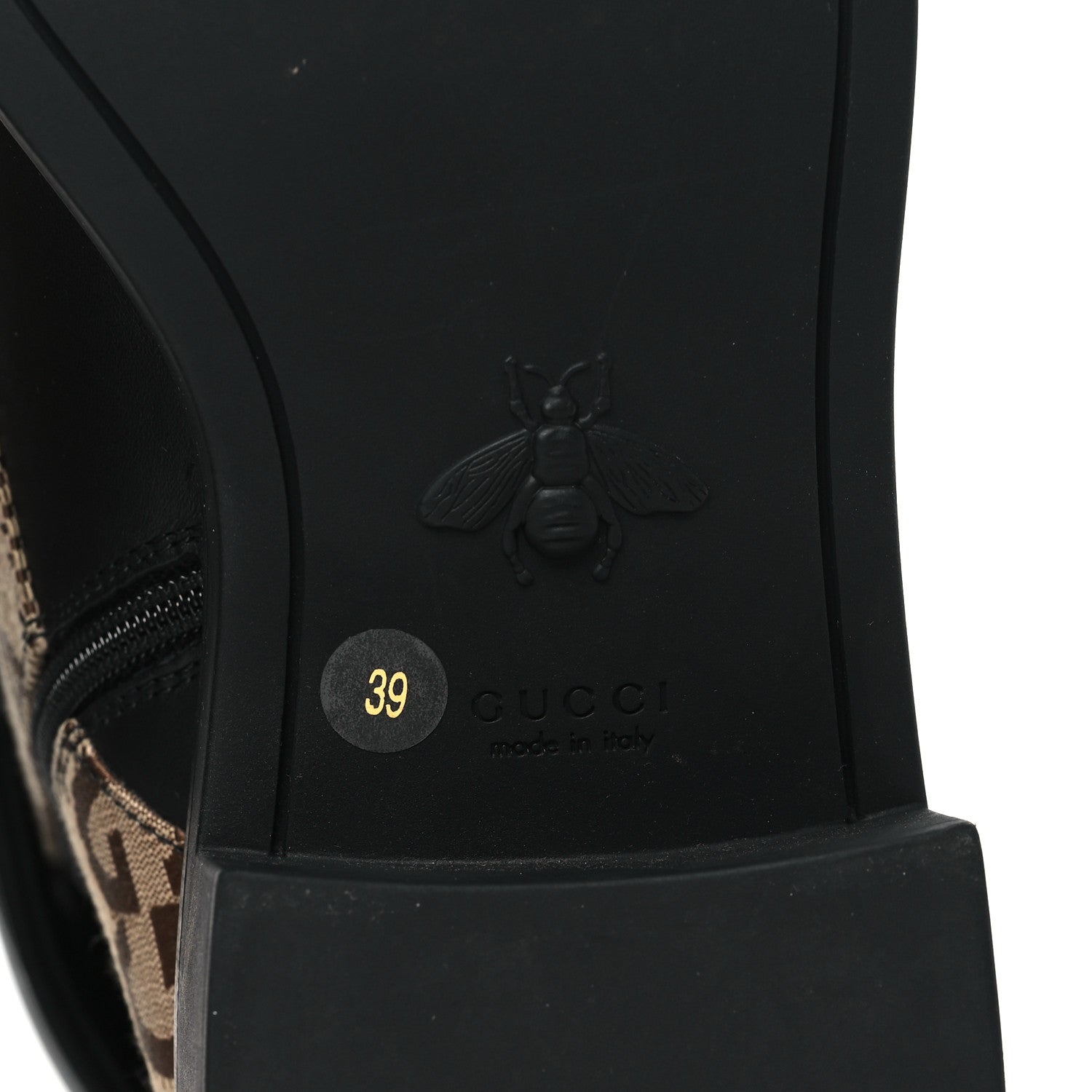 Gucci Flores Calfskin Monogram Maxi GG Nappa Matelasse Double G 40mm Ankle Boots 39 Black Camel Ebony 6 of 8