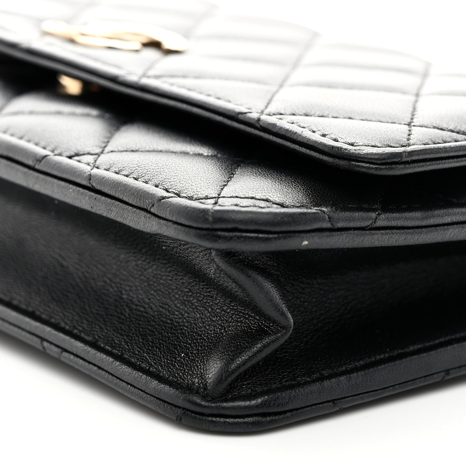 Chanel Lambskin Quilted Crystal CC Wallet On Chain WOC Black 11 of 11