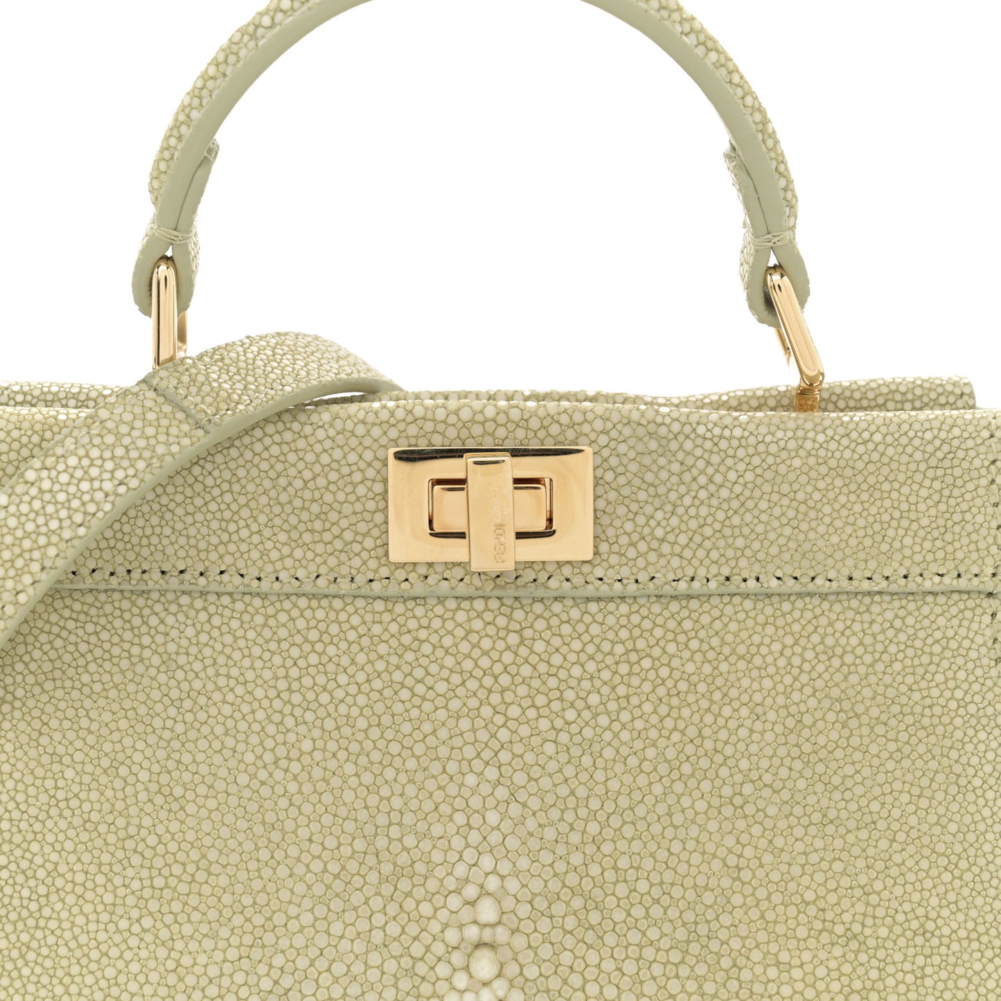 Stingray Shiny Nappa Petite Peekaboo I SEE U Satchel Green