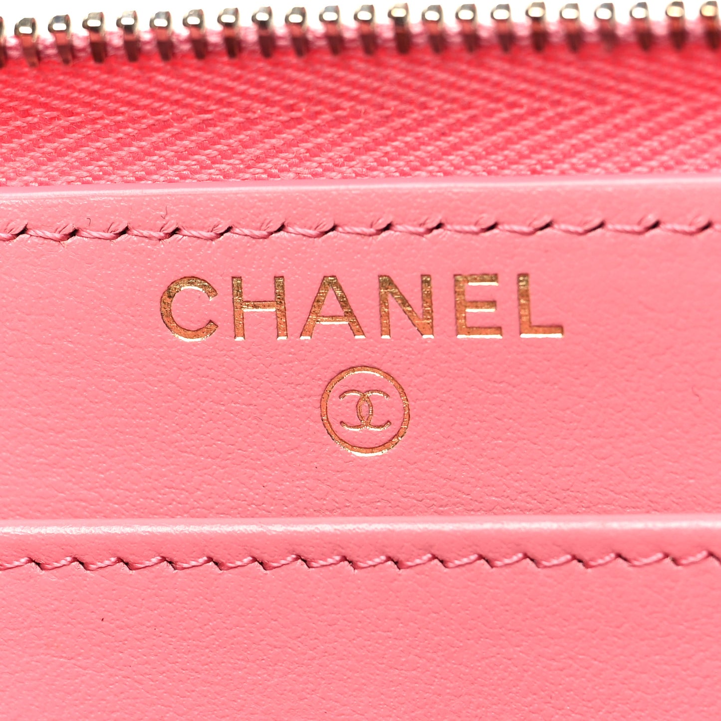 Caviar Quilted Zip Around Wallet Pink