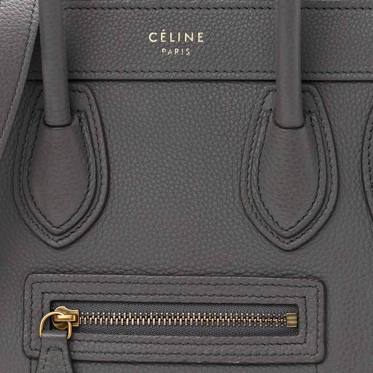 Baby Drummed Calfskin Nano Luggage Kohl
