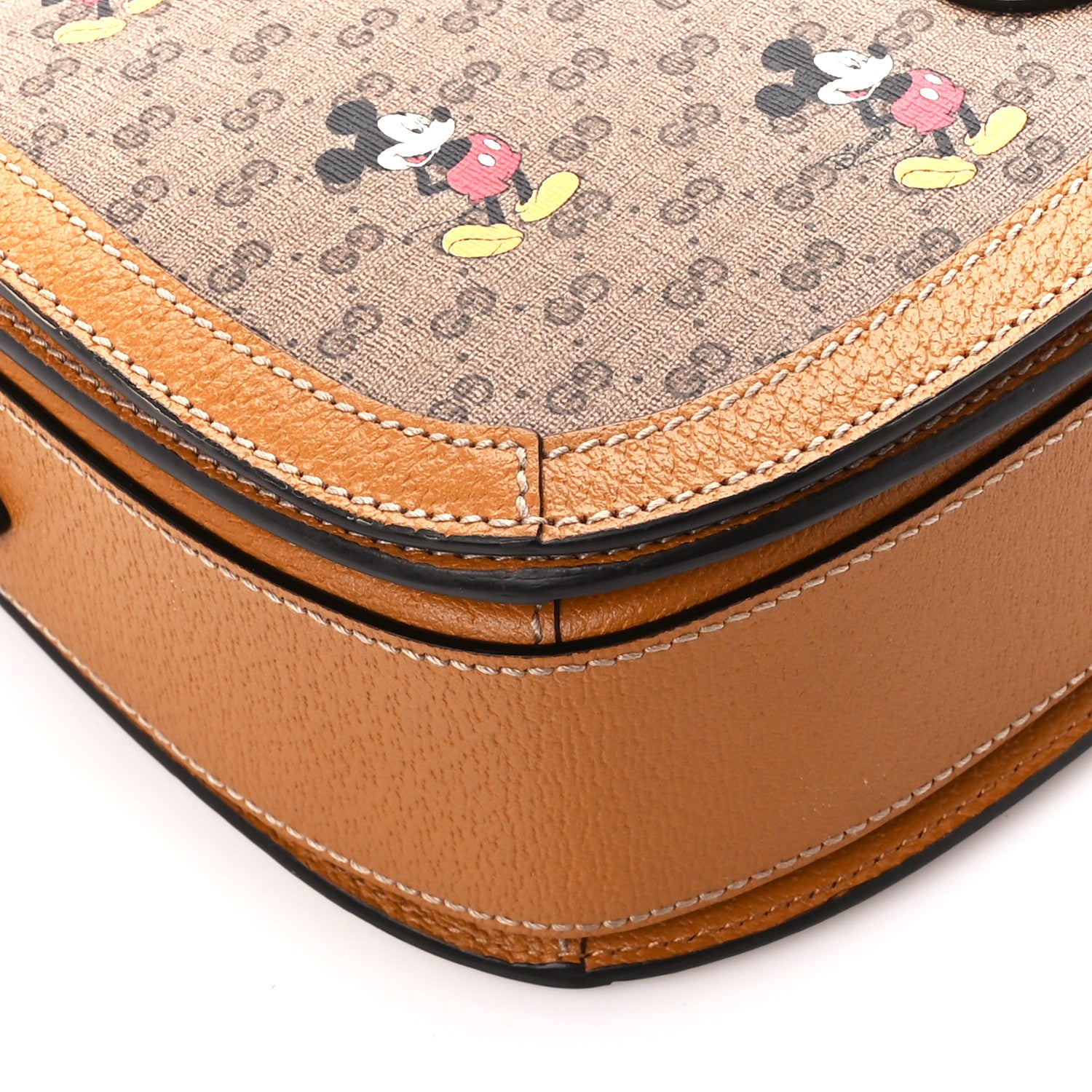 Gucci X DISNEY Mini Vintage GG Supreme Monogram Mickey Mouse Small Flap Messenger Bag Beige Vintage Sun Oil 9 of 12