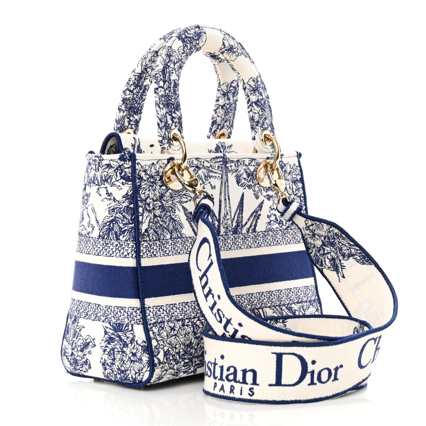 Canvas Reverse Embroidered Rêve d'Infini Medium Lady D-Lite Blue Multicolor