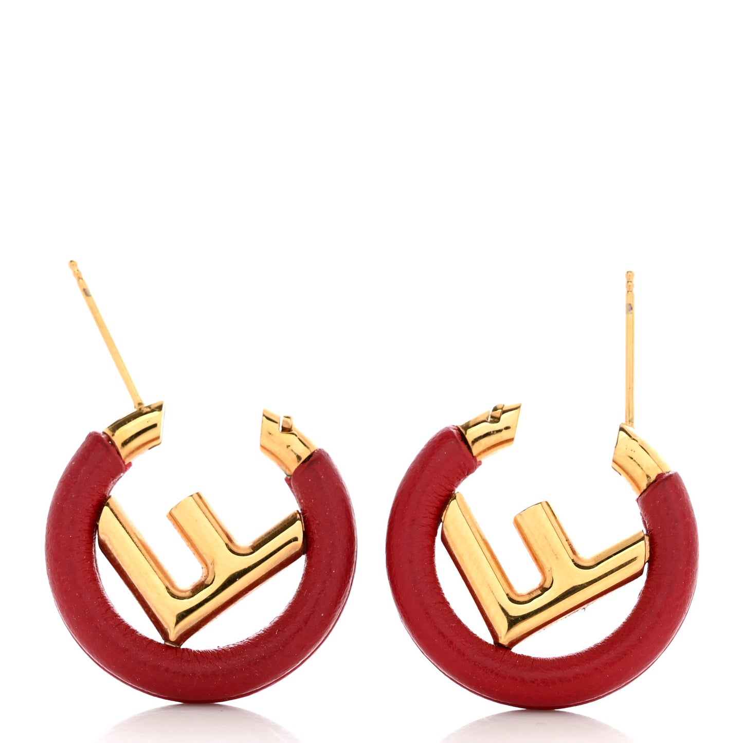 Nappa F is Fendi Hoop Earrings Red