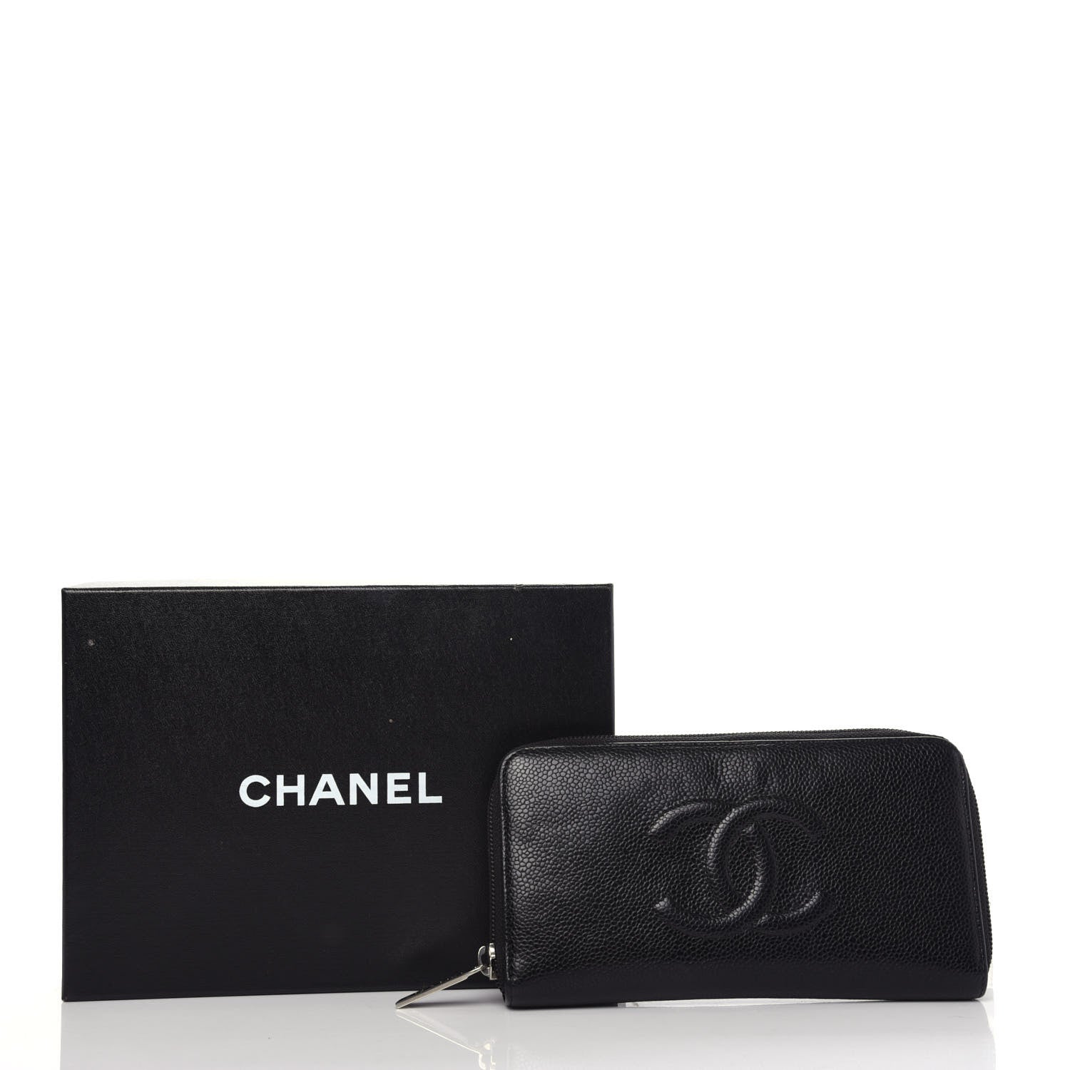 Chanel Caviar Timeless CC Large Gusset Zip Around Wallet Black 10 of 10