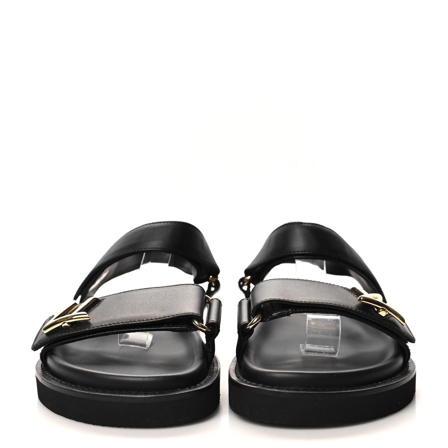 Lambskin Sunset Comfort Flat Sandals 38 Black