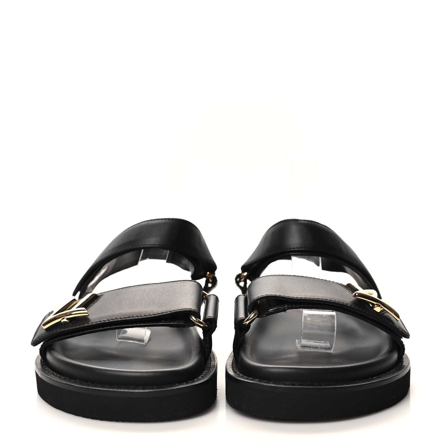 Louis Vuitton Lambskin Sunset Comfort Flat Sandals 38 Black 2 of 8