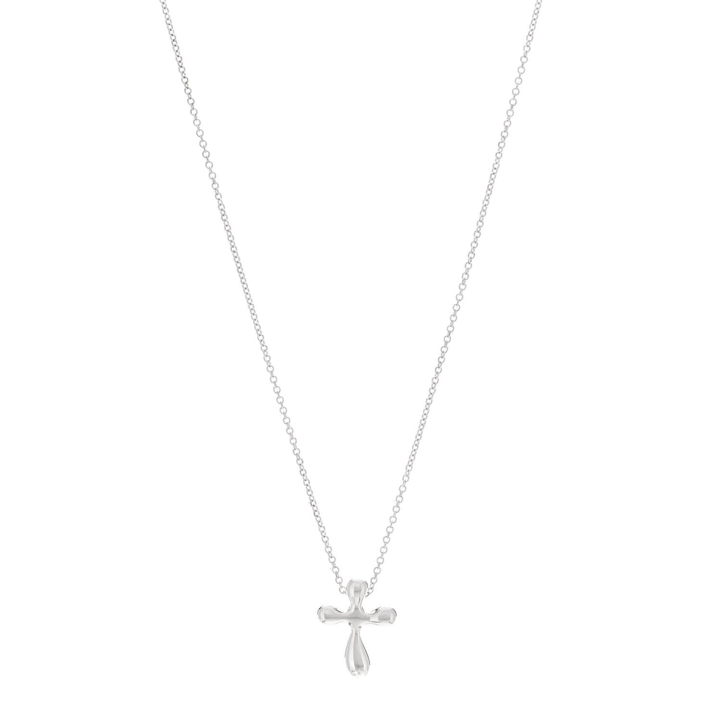 Sterling Silver 12mm Elsa Peretti Cross Pendant Necklace