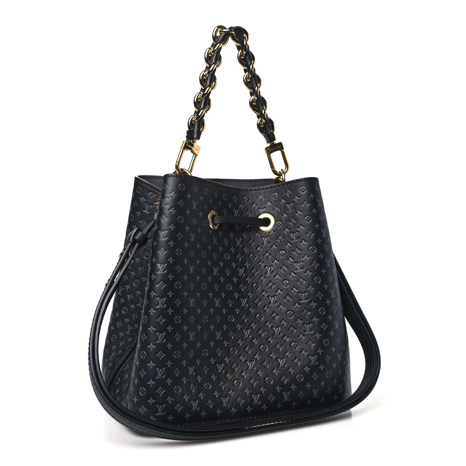 Louis Vuitton Calfskin Nanogram Embossed Neonoe BB Black 3 of 11