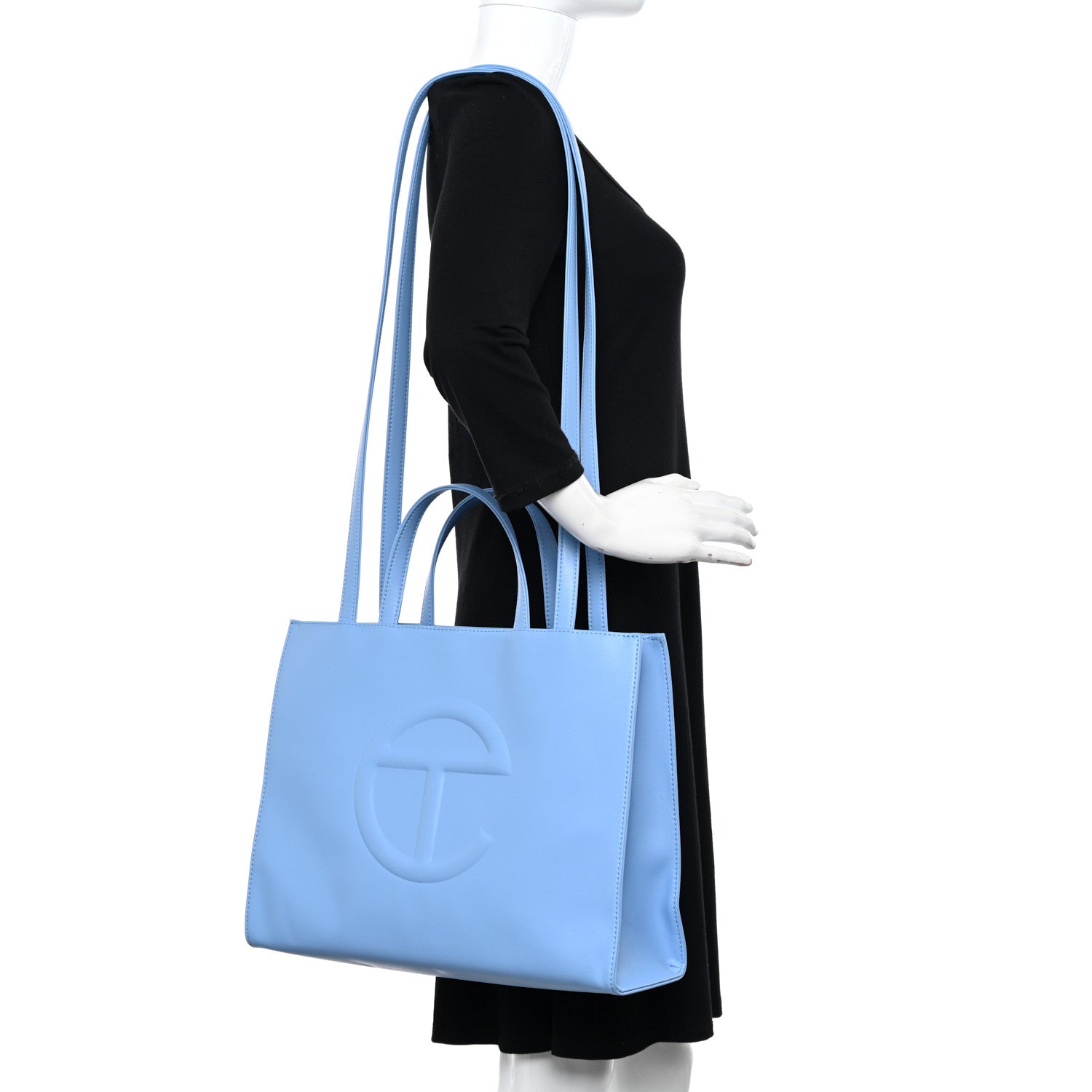 Telfar Vegan Leather Medium Shopping Bag Cerulean 2 of 12