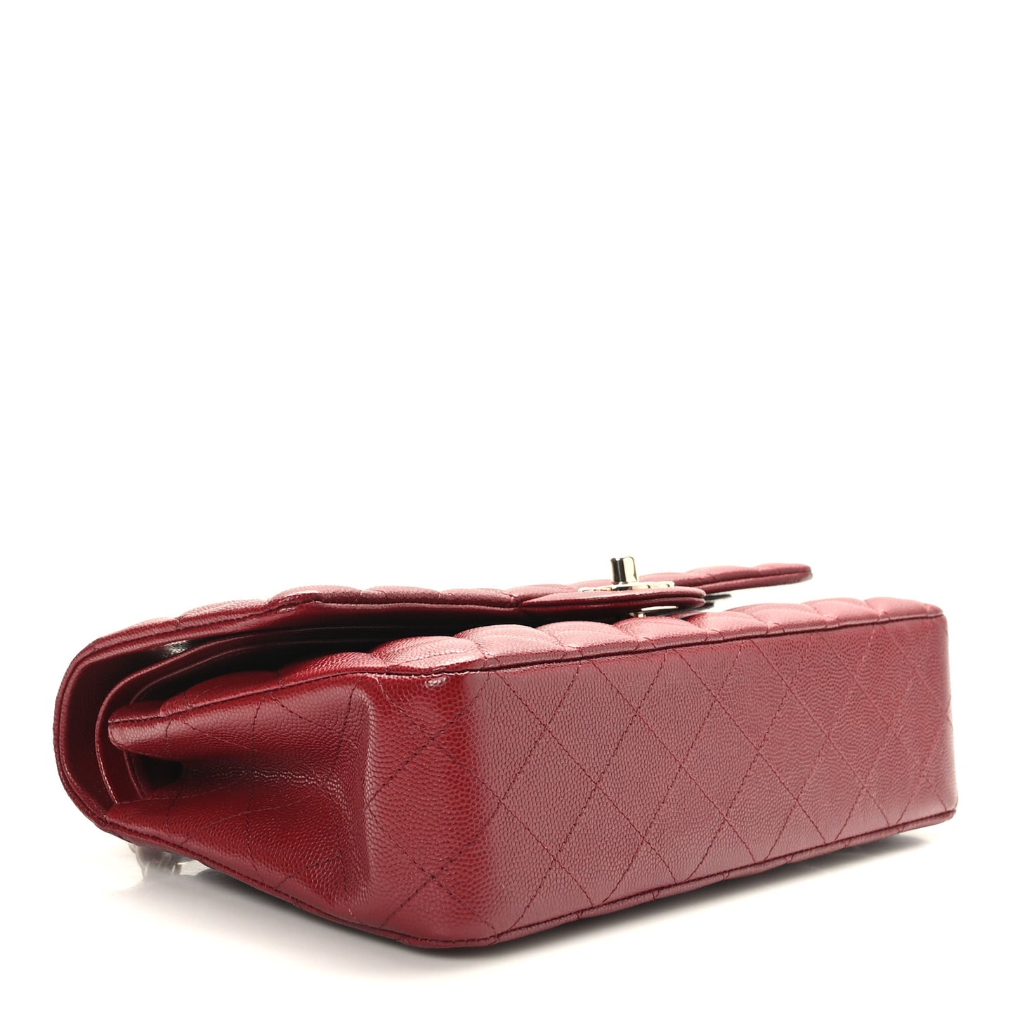 Caviar Quilted Medium Double Flap Burgundy