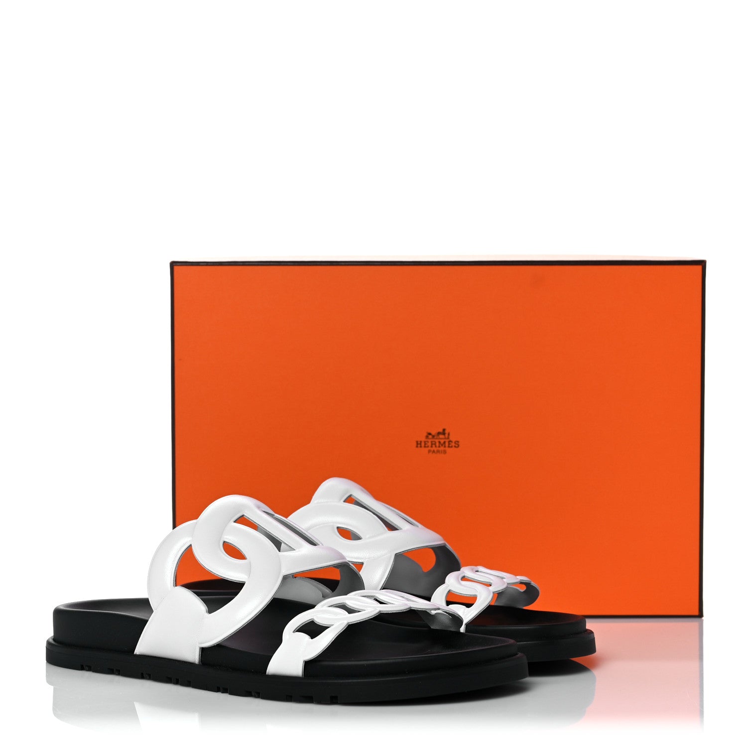 Hermes Nappa Womens Extra Sandals 38 White 9 of 9