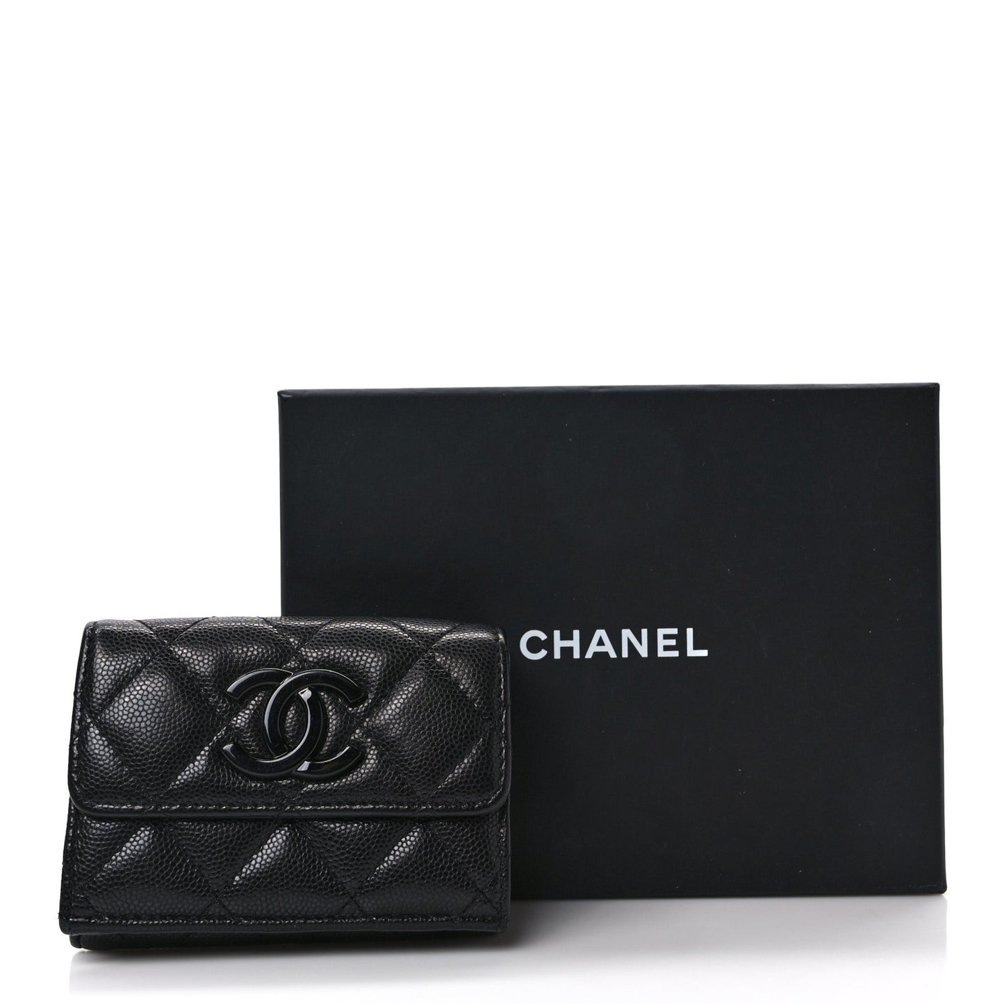 Caviar Quilted My Everything Small Flap Wallet Black