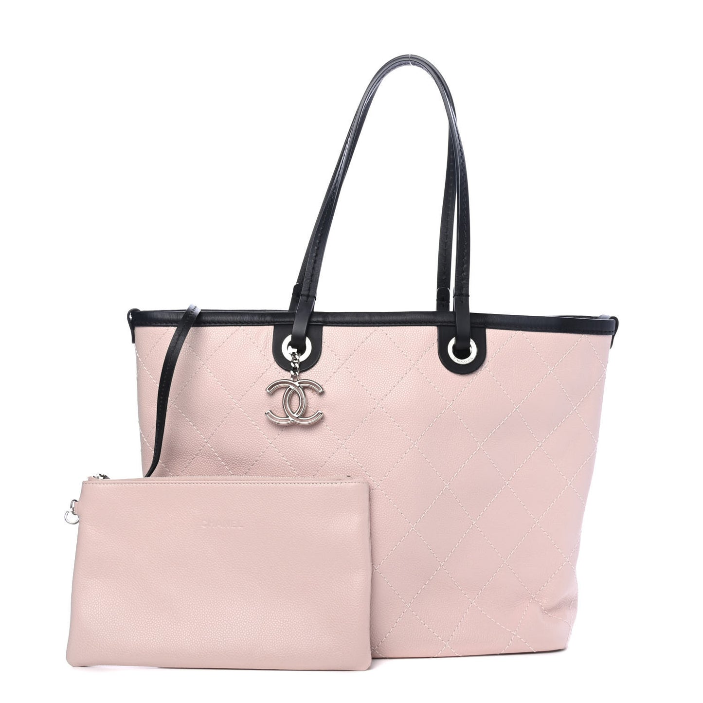 Grained Calfskin Shopping Fever Tote Light Pink