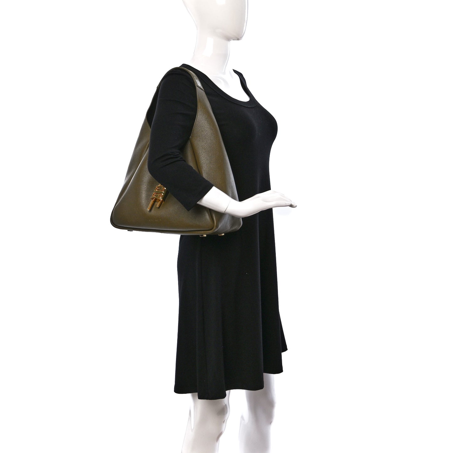 Calfskin Medium G-Lock Hobo Dark Khaki