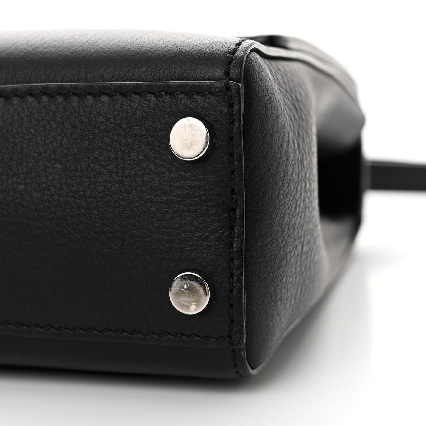 Calfskin Crystal Medium Cheri Top Handle Bag Black