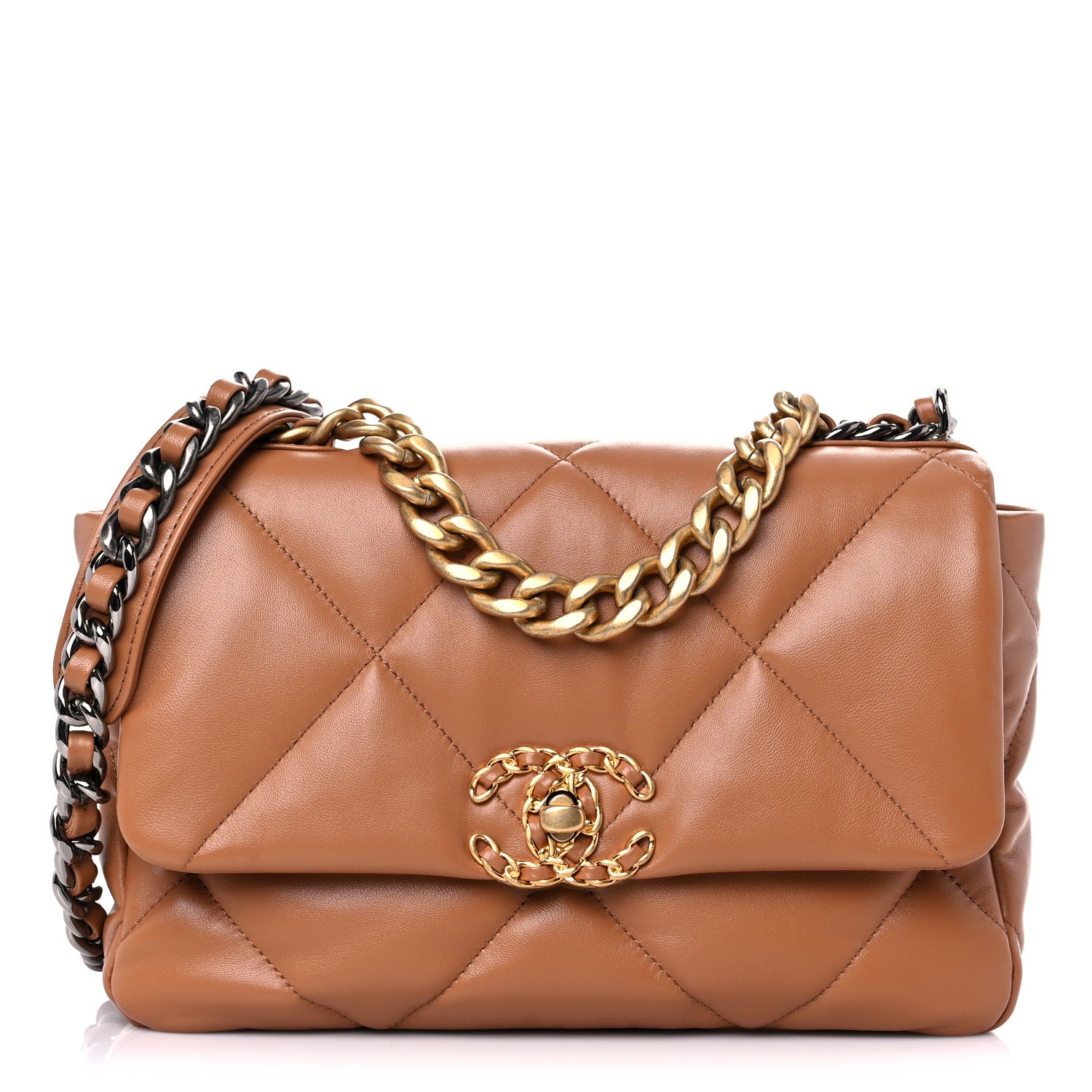 Chanel Lambskin Quilted Medium Chanel 19 Flap Brown 1 of 10