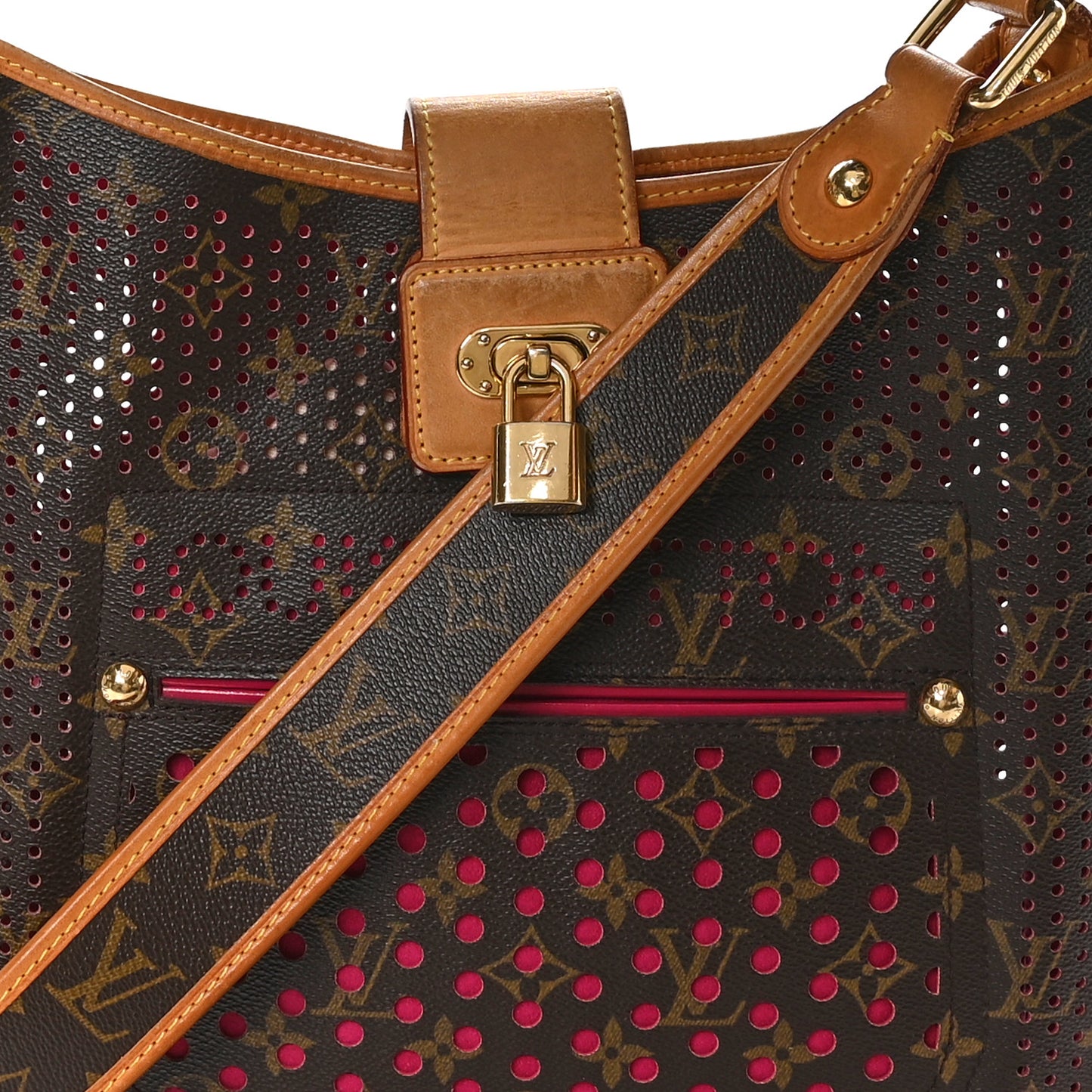 Monogram Perforated Musette Fuchsia