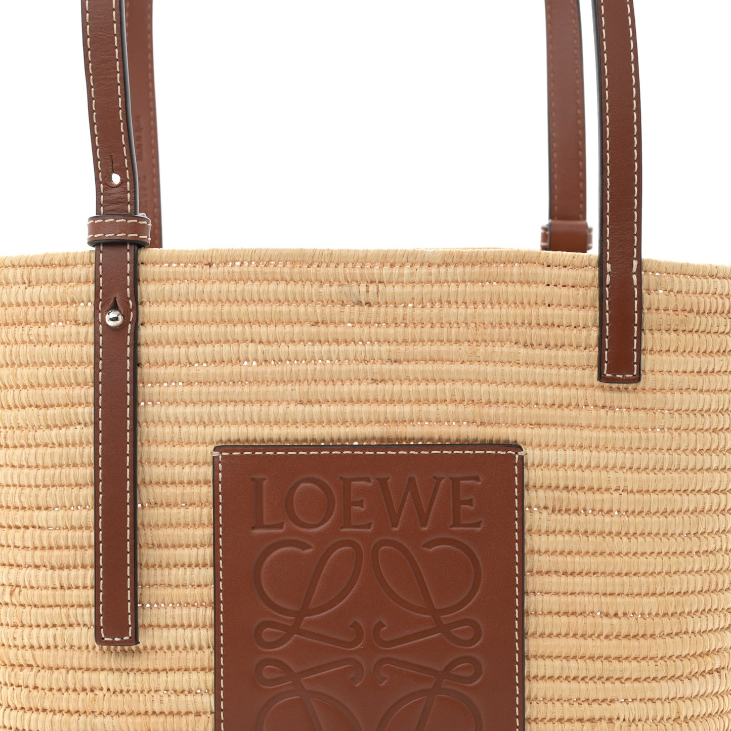 Raffia Small Square Basket Tote Bag Natural Tan