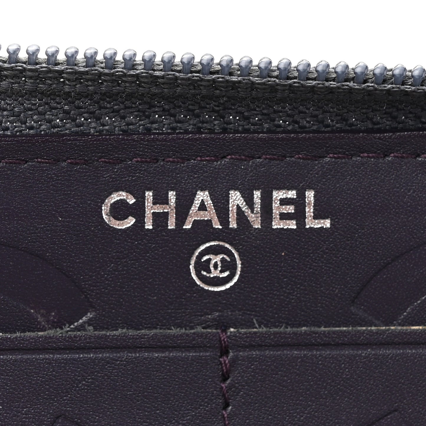 Calfskin Cambon Zip Around Organizer Wallet Purple
