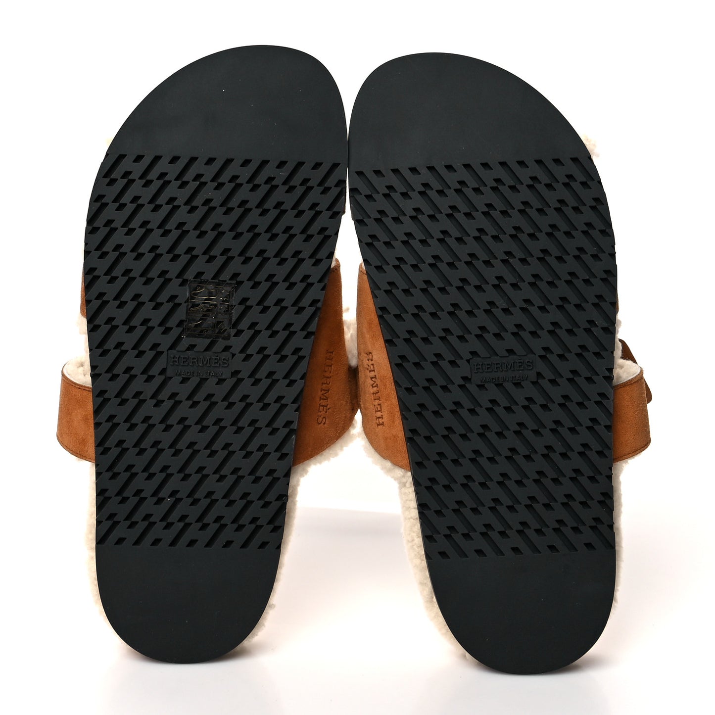 Suede Goatskin Woolskin Womens Chypre Sandals 38 Brun Fume Ecru