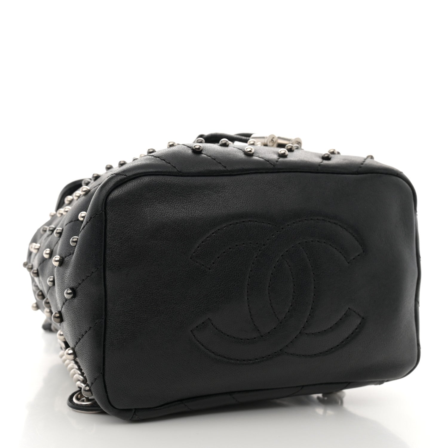 Chanel Lambskin Chevron Quilted Studded Stud Wars Backpack Black 4 of 10