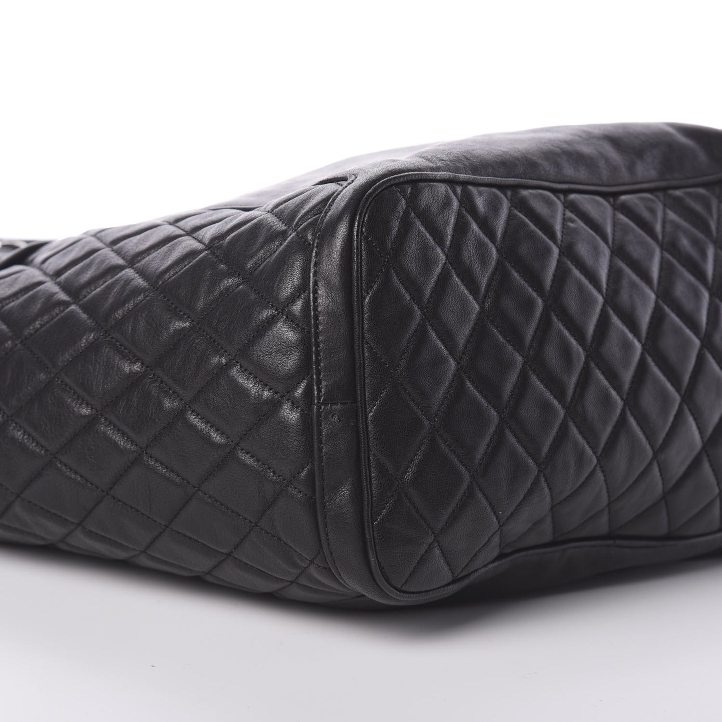 Lambskin Chain Embellished Blare Tote Black