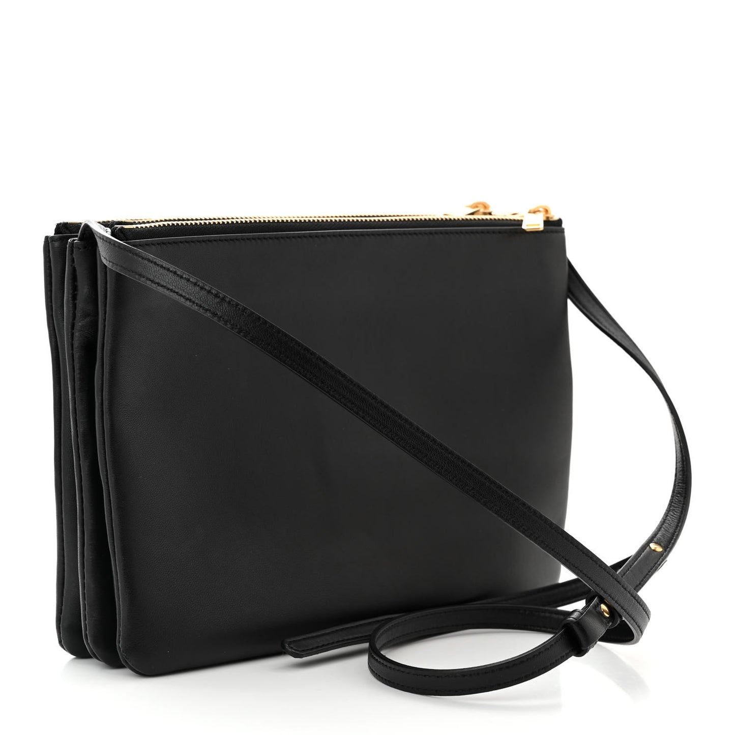 Lambskin Large Trio Crossbody Bag Black