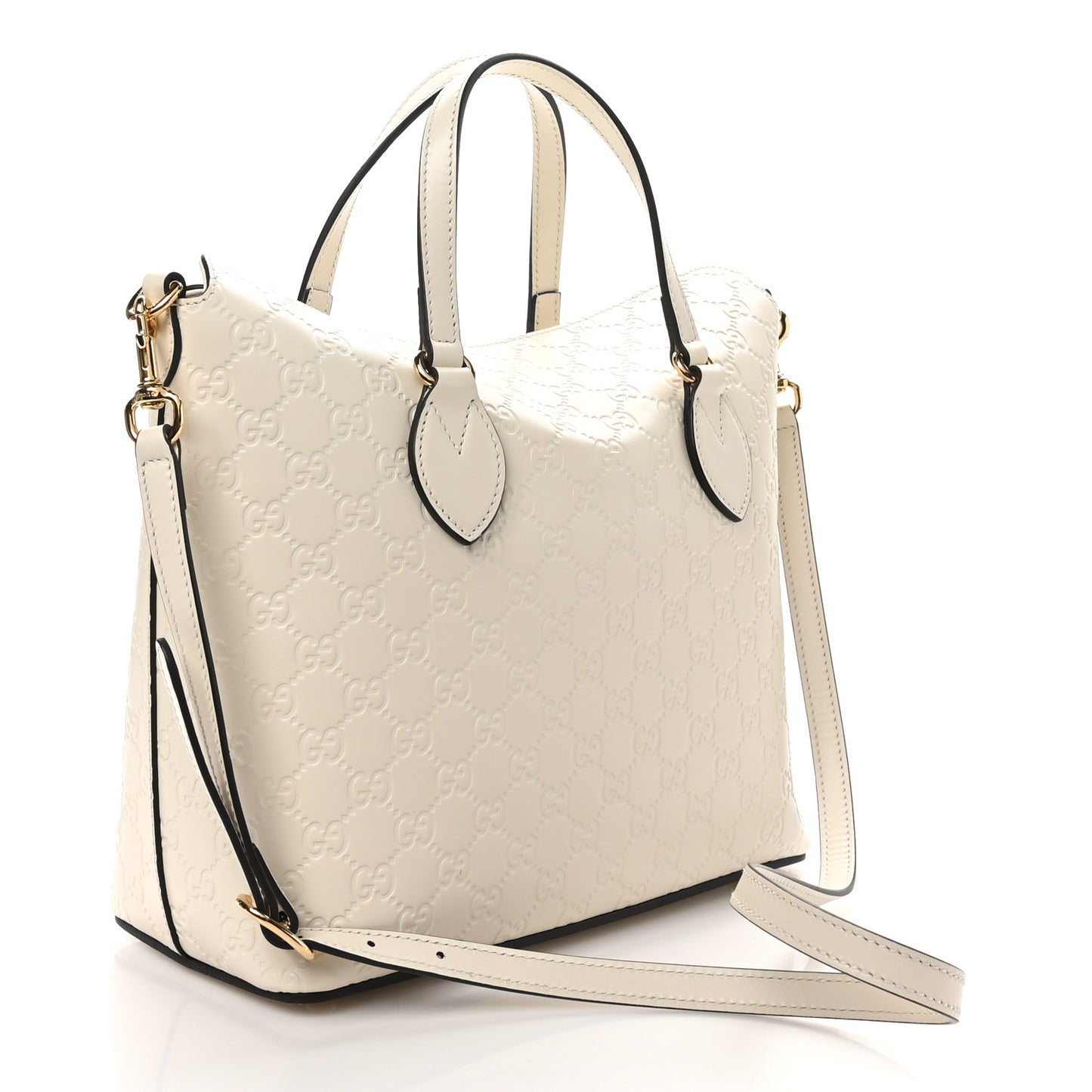 Guccissima Linea A Foldover Tote Off White