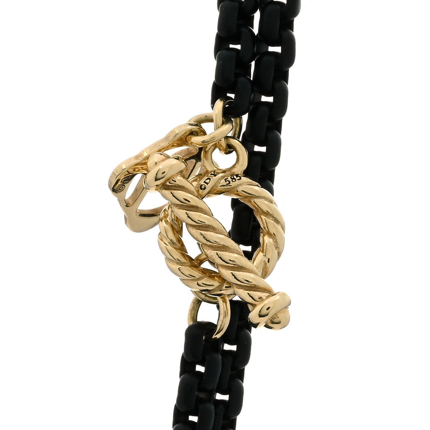 David Yurman Sterling Silver 14K Yellow Gold Stainless Steel Saint Christopher Amulet Bel Aire Chain Necklace 3 of 4