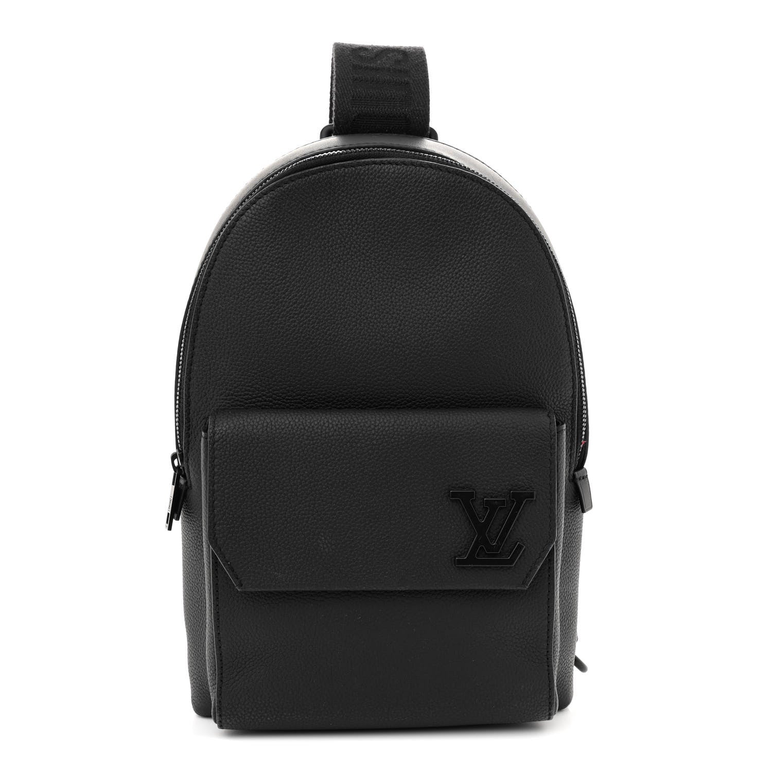 Louis Vuitton Grained Cowhide Aerogram Pilot Slingbag Black 1 of 11