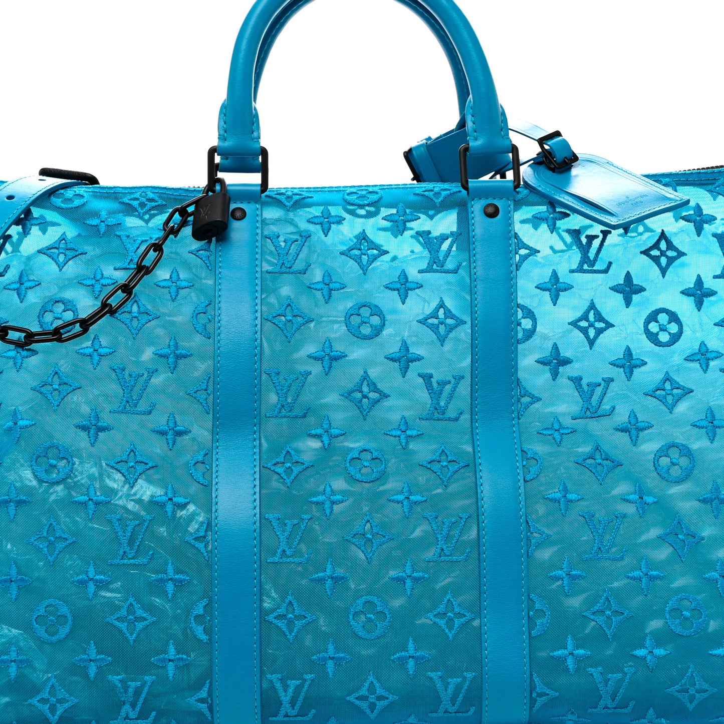Monogram See Through Keepall Triangle Bandouliere 50 Turquoise
