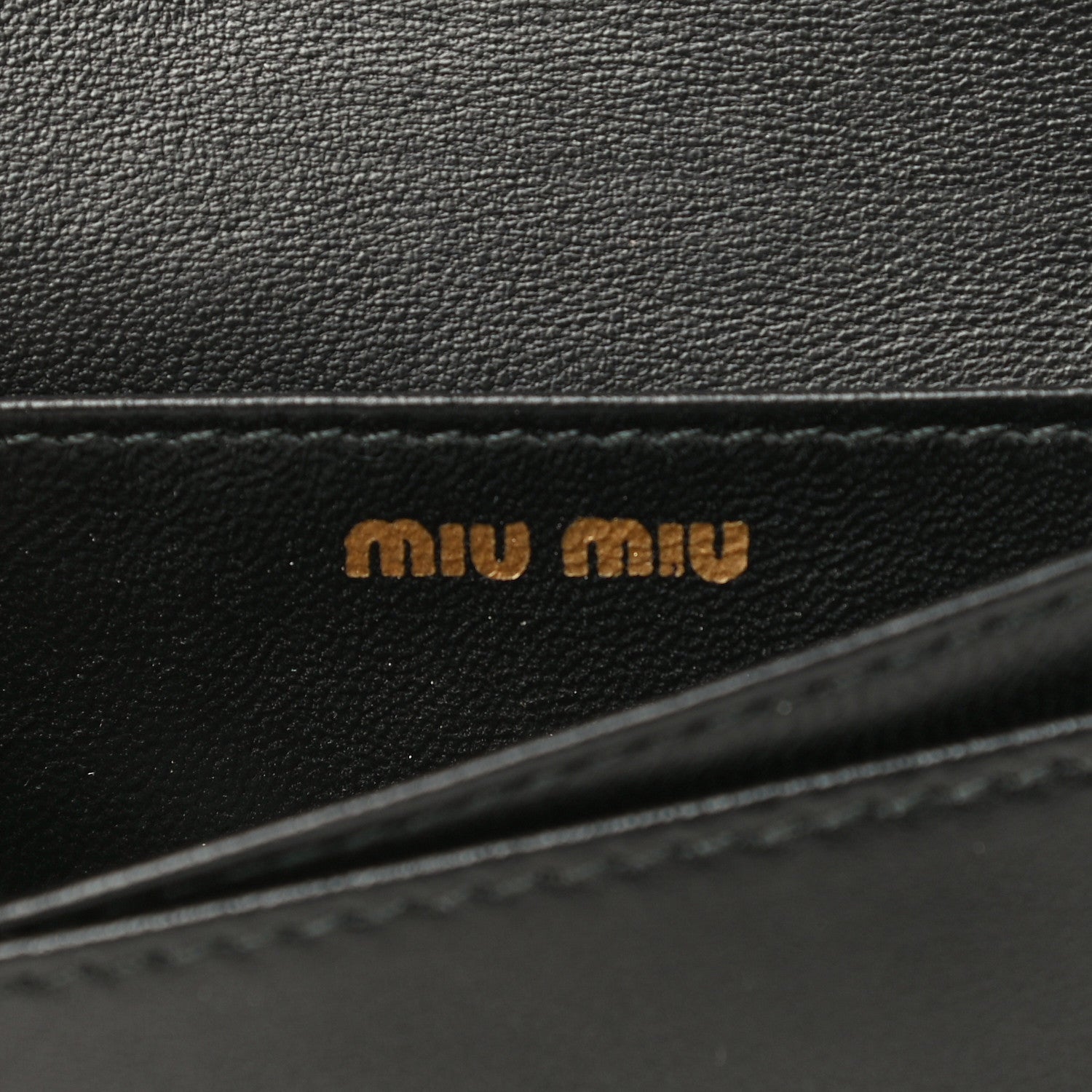 Miu Miu Nappa Impunture Flap Card Holder Key Ring Black 6 of 16