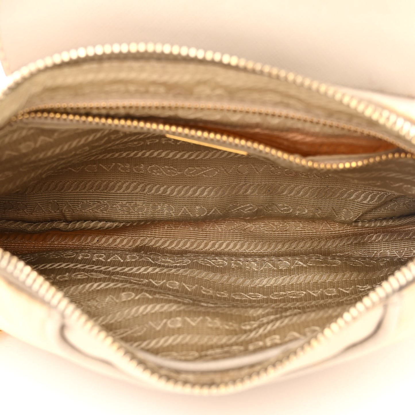 Tessuto Nylon Saffiano Crossbody Bag Talco