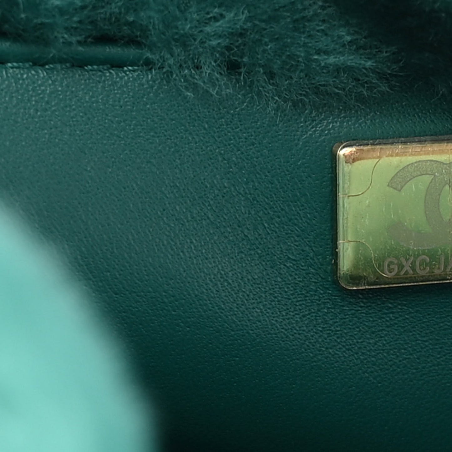 Shearling Lambskin Quilted Flap Green
