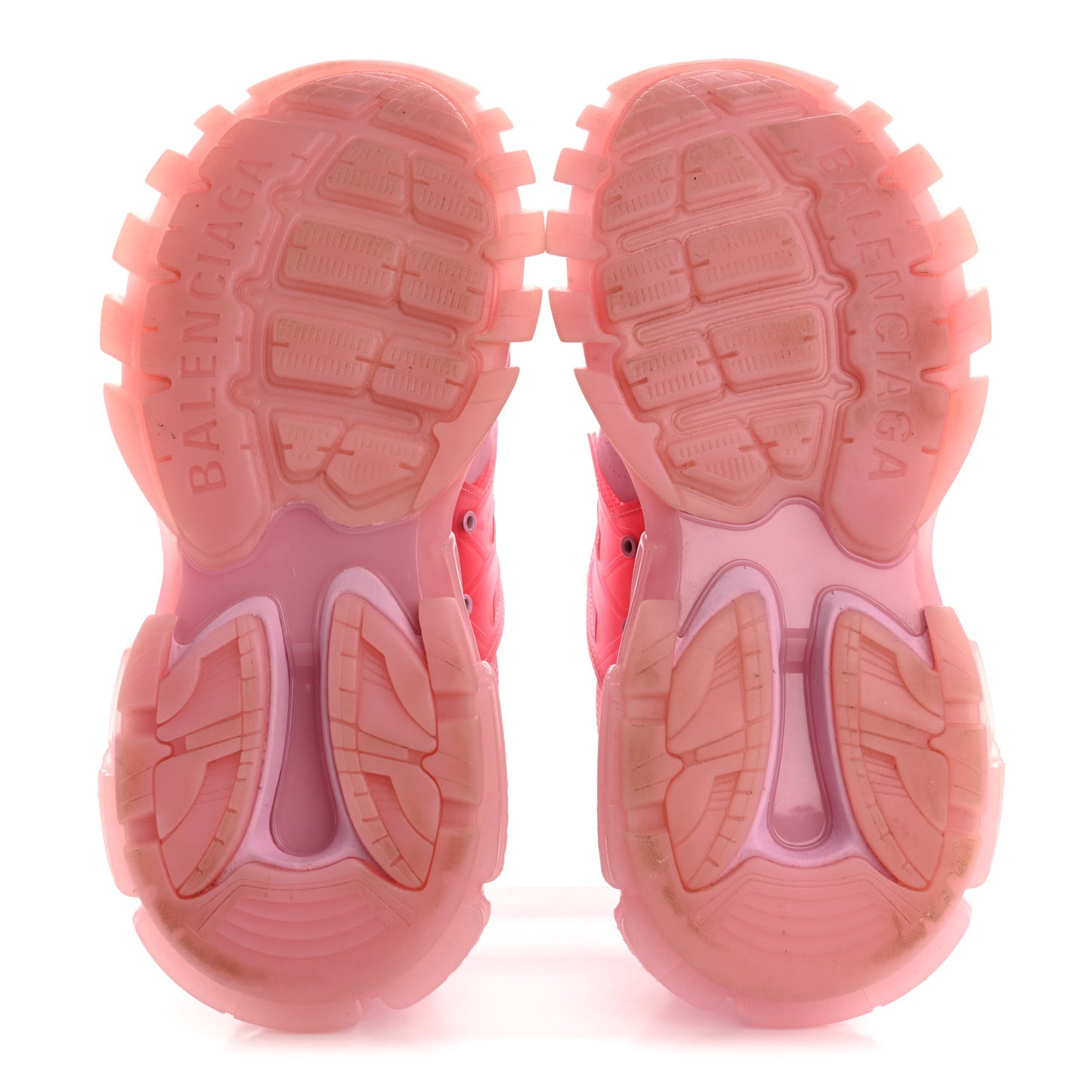 Rubber Mesh Fabric Clear Sole Womens Track Sneakers 39 Pink