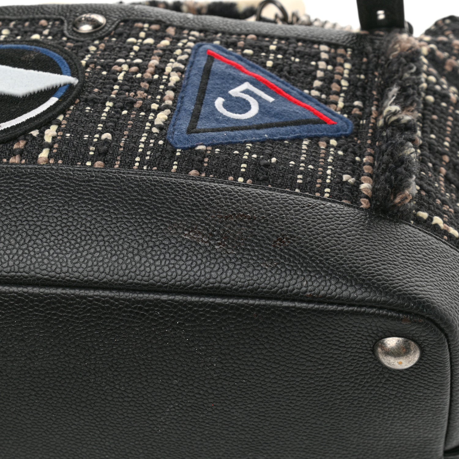 Chanel Tweed Trip Bowling Bag Black 14 of 17