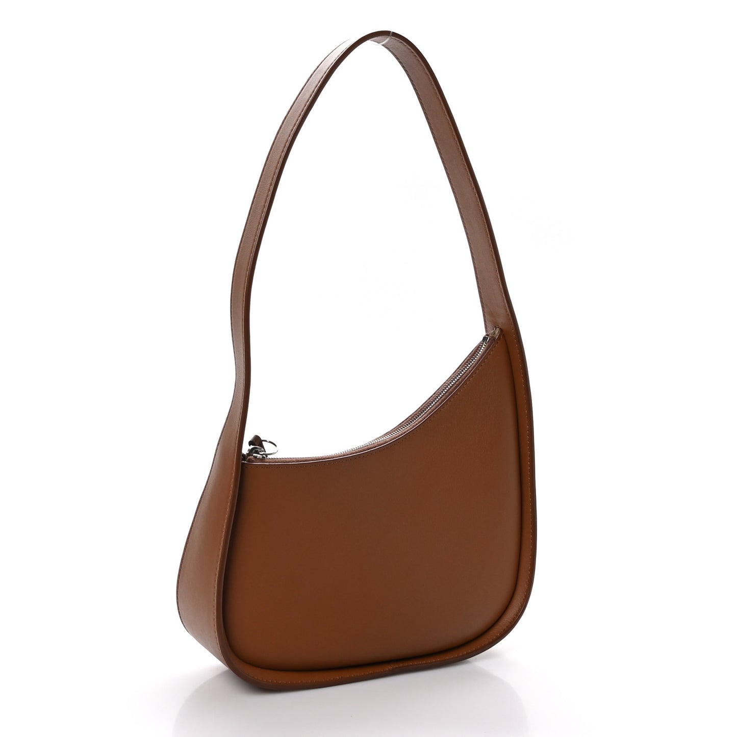 Smooth Calfskin Half Moon Shoulder Bag Chestnut