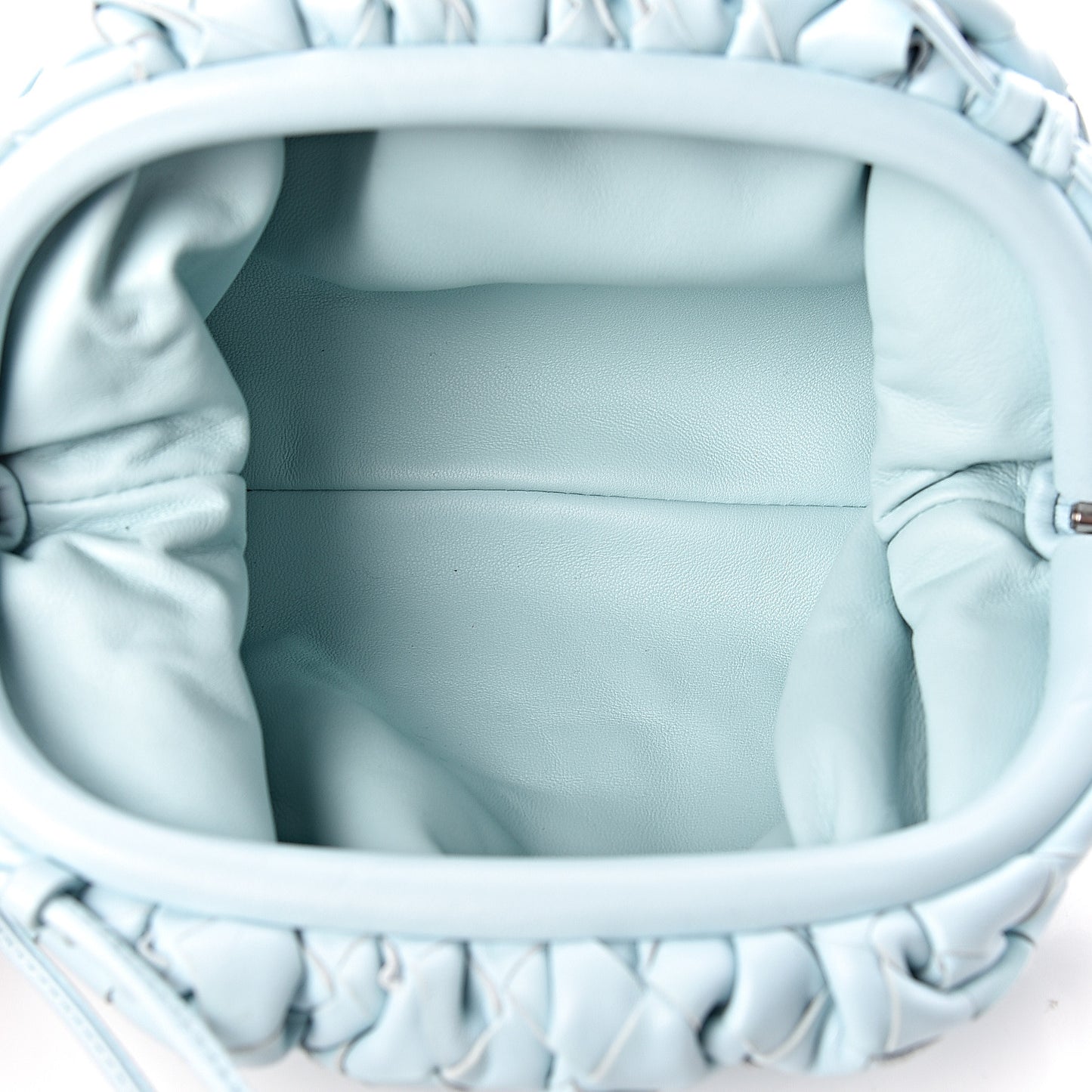 Nappa Intrecciato The Mini Pouch Topazio Silver