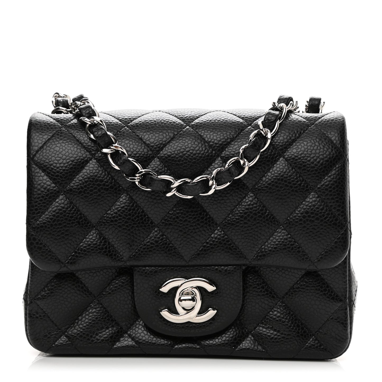Caviar Quilted Mini Square Flap Black
