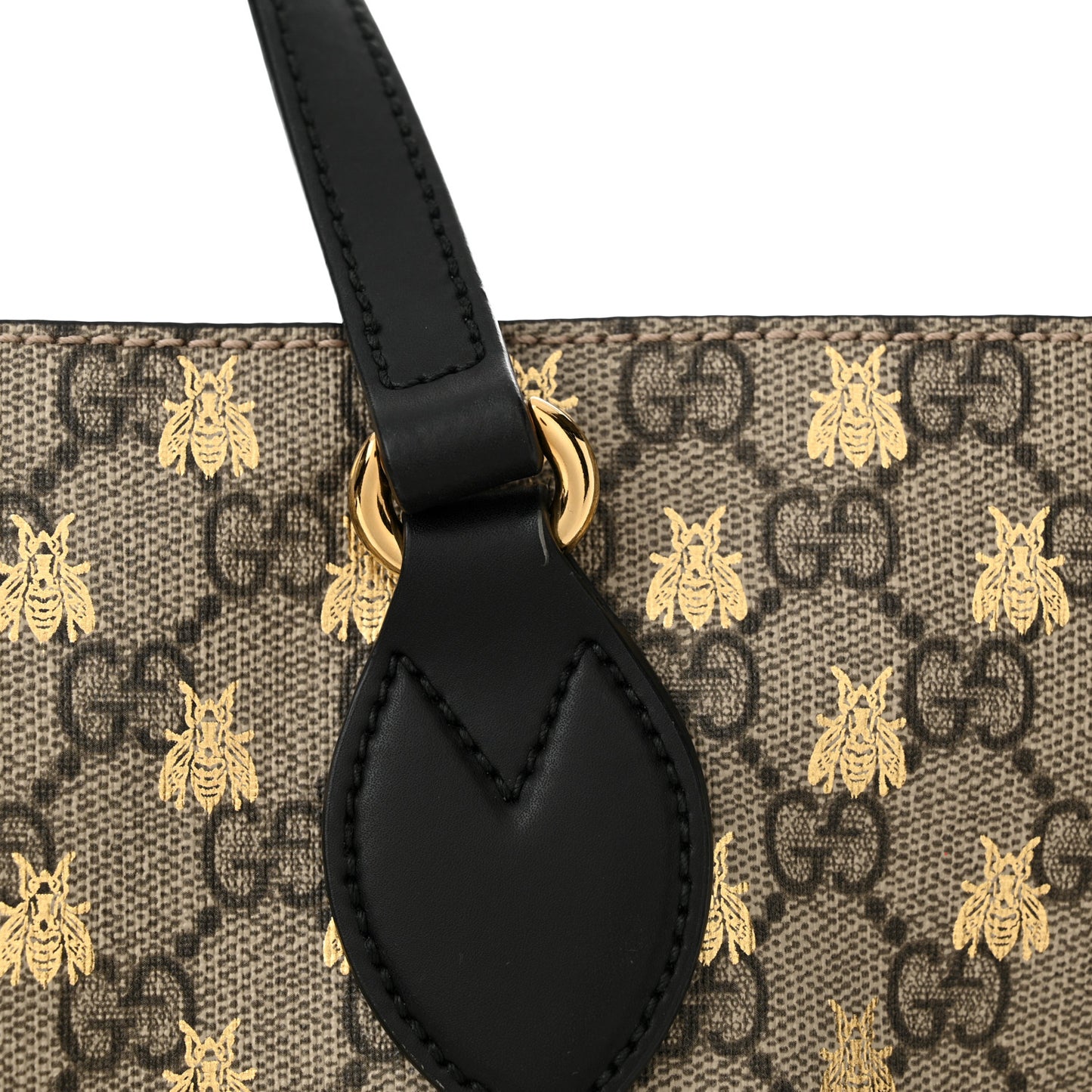 Soft GG Supreme Monogram Bees Medium Crossbody Tote Beige Oro Black