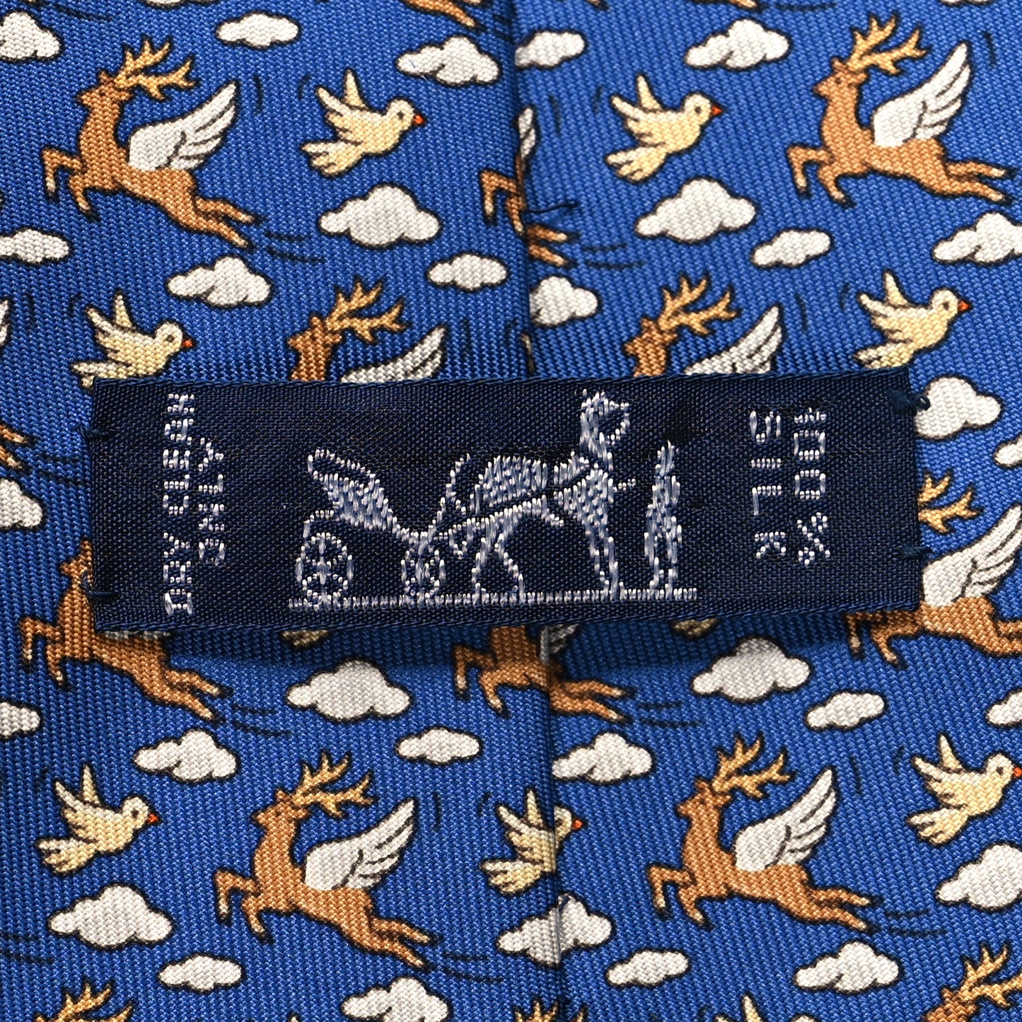 Printed Silk Mens Neck Tie Bleu