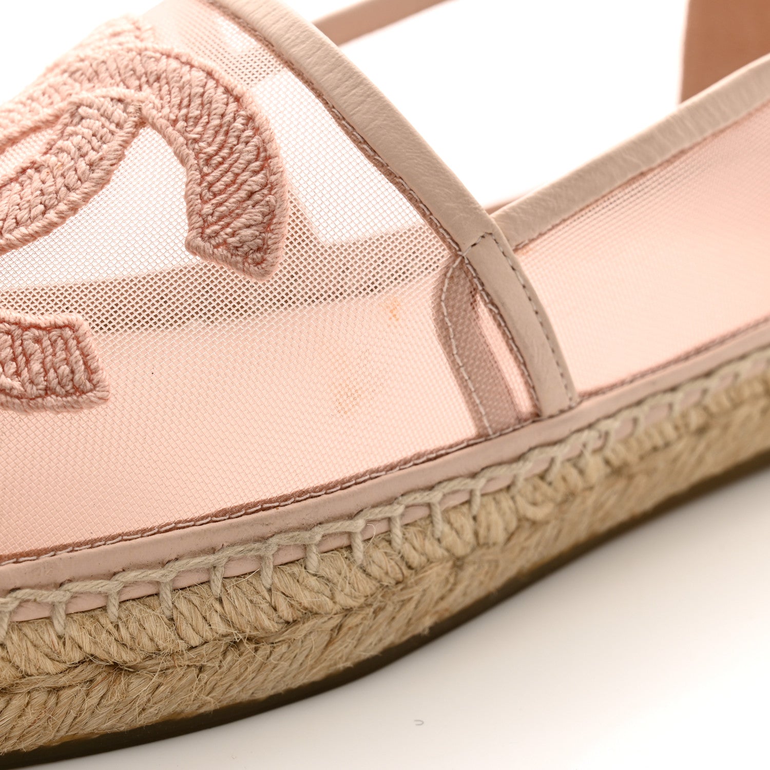 Chanel Mesh Grosgrain CC Espadrilles 35 Pink 9 of 10