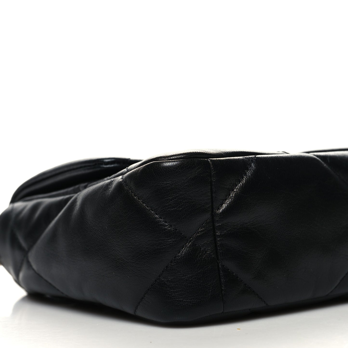 Shiny Goatskin Quilted Medium Chanel 19 Flap Black