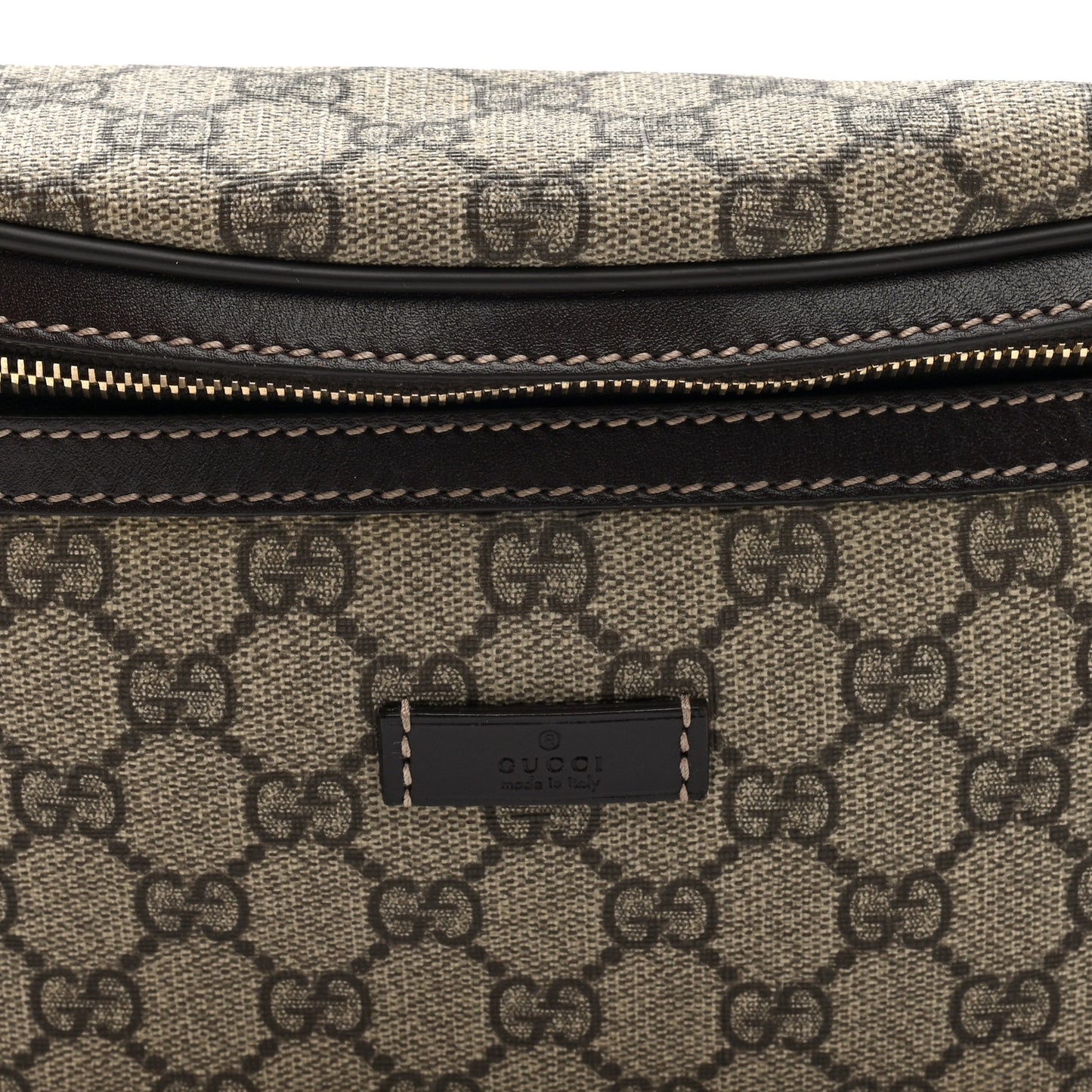 GG Supreme Monogram Belt Bag Dark Brown
