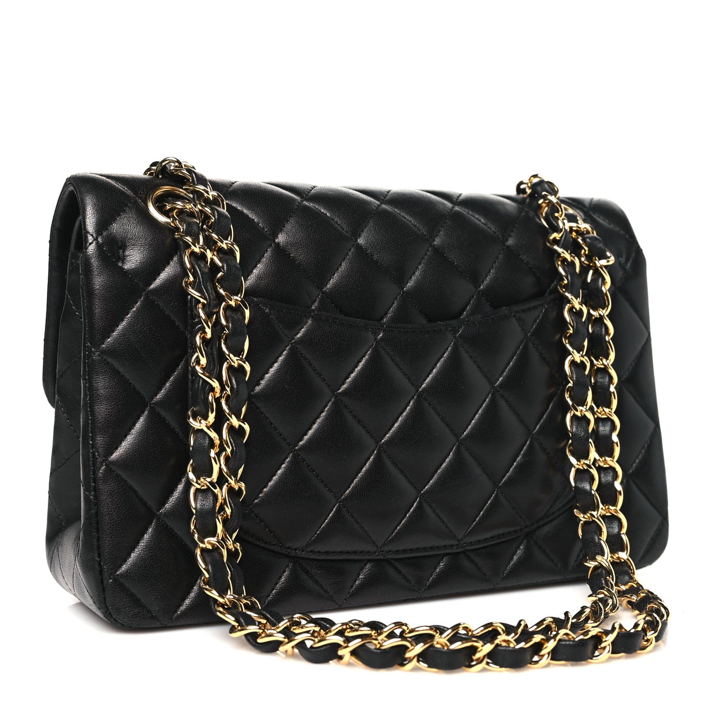 Lambskin Quilted Small Double Flap Black