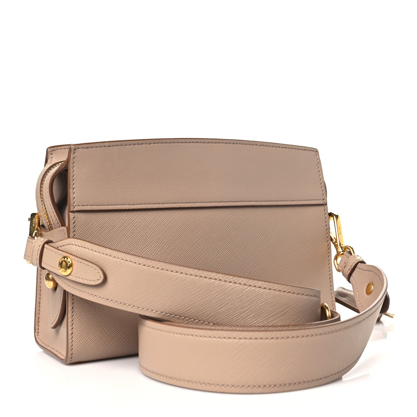Saffiano Soft Calfskin Bandoliera Bag Cammeo
